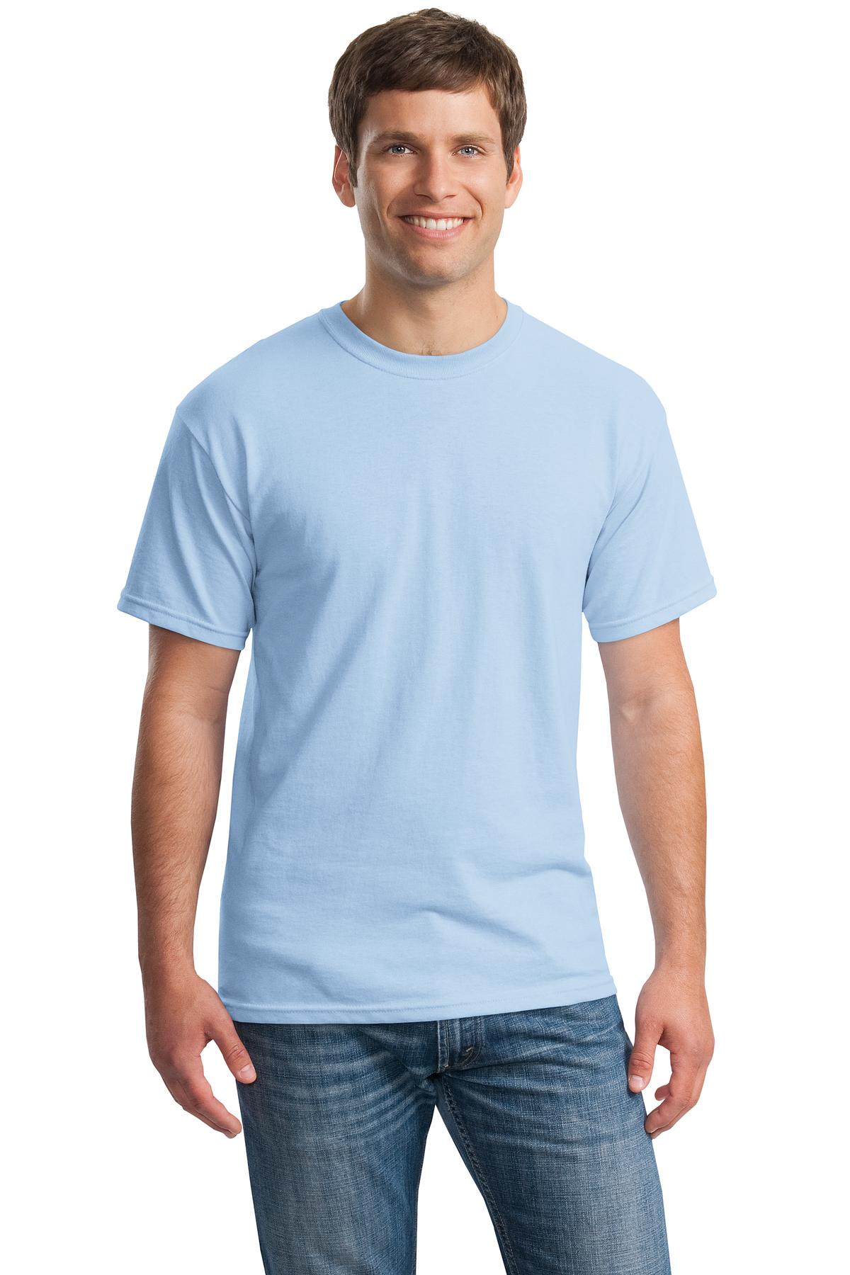 Gildan G500 Adult Heavy Cotton T-Shirt in Light Blue size Large 5000, G5000