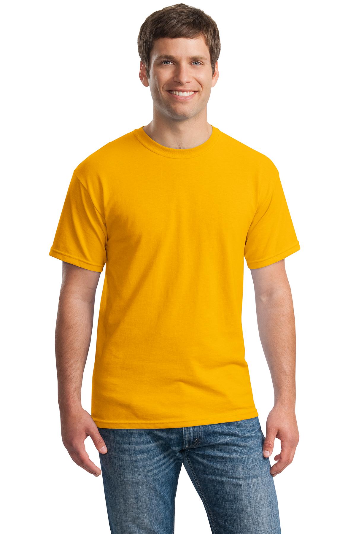 Gildan G500 Adult Heavy Cotton T-Shirt in Gold size 2XL 5000, G5000