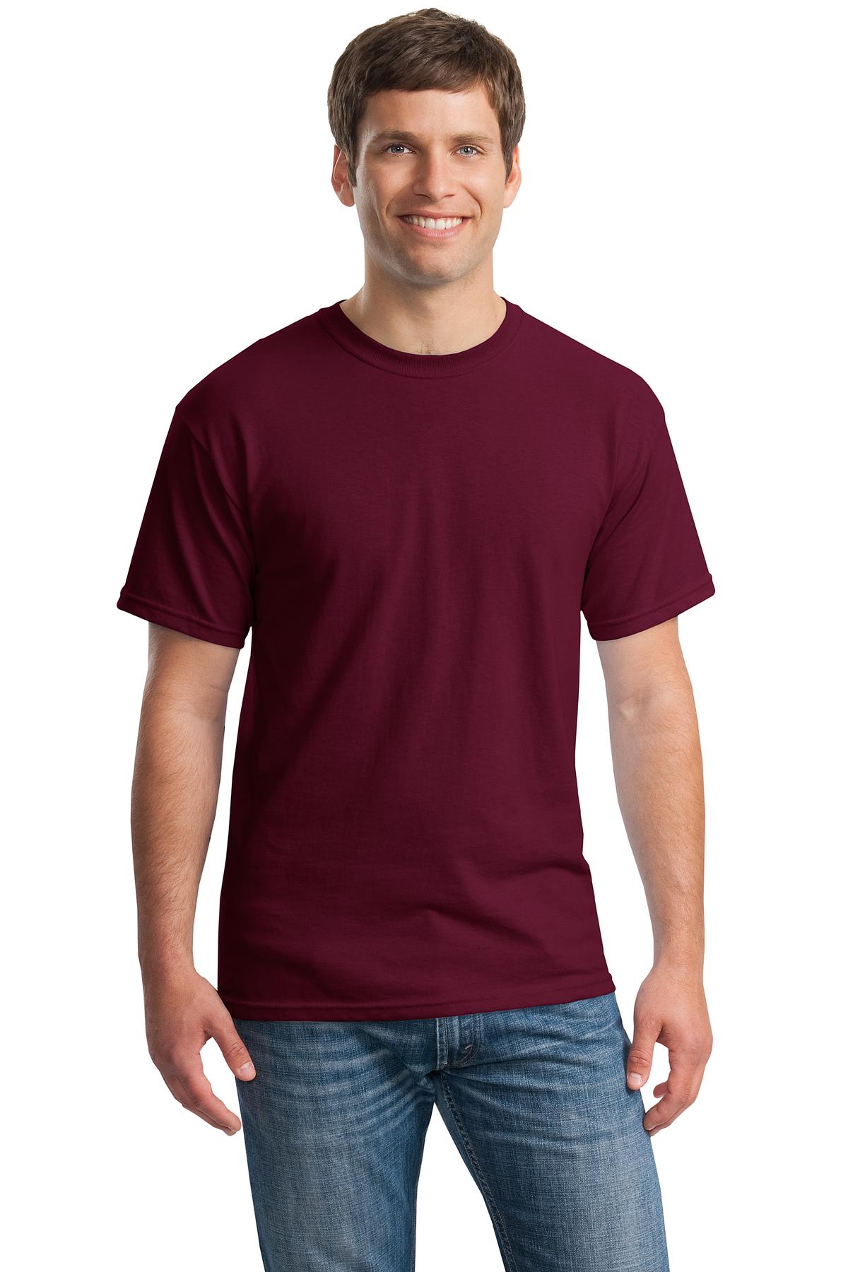 Gildan G500 Adult Heavy Cotton T-Shirt in Maroon size 2XL 5000, G5000