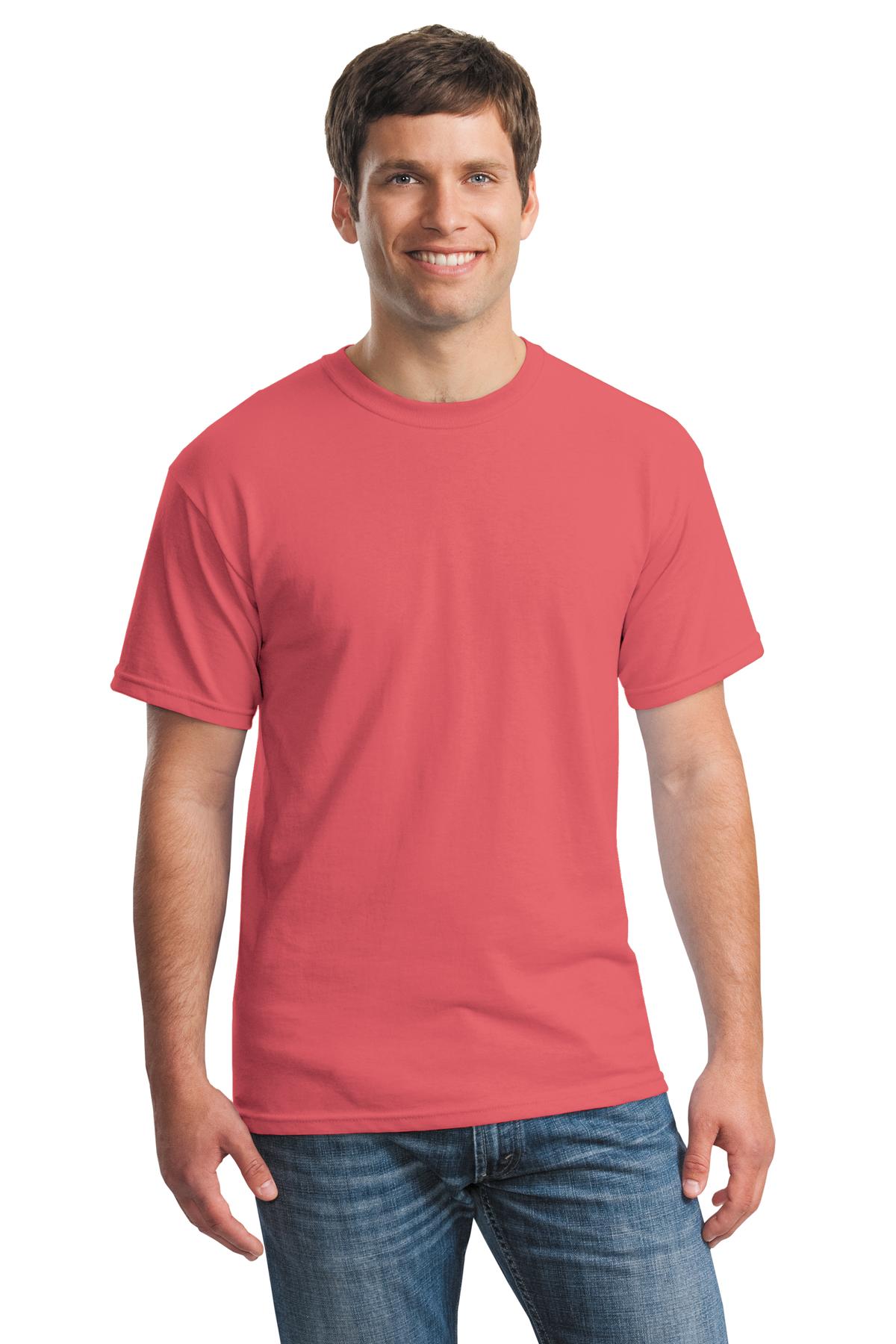 Gildan G500 Adult Heavy Cotton T-Shirt in Coral Silk size XL 5000, G5000