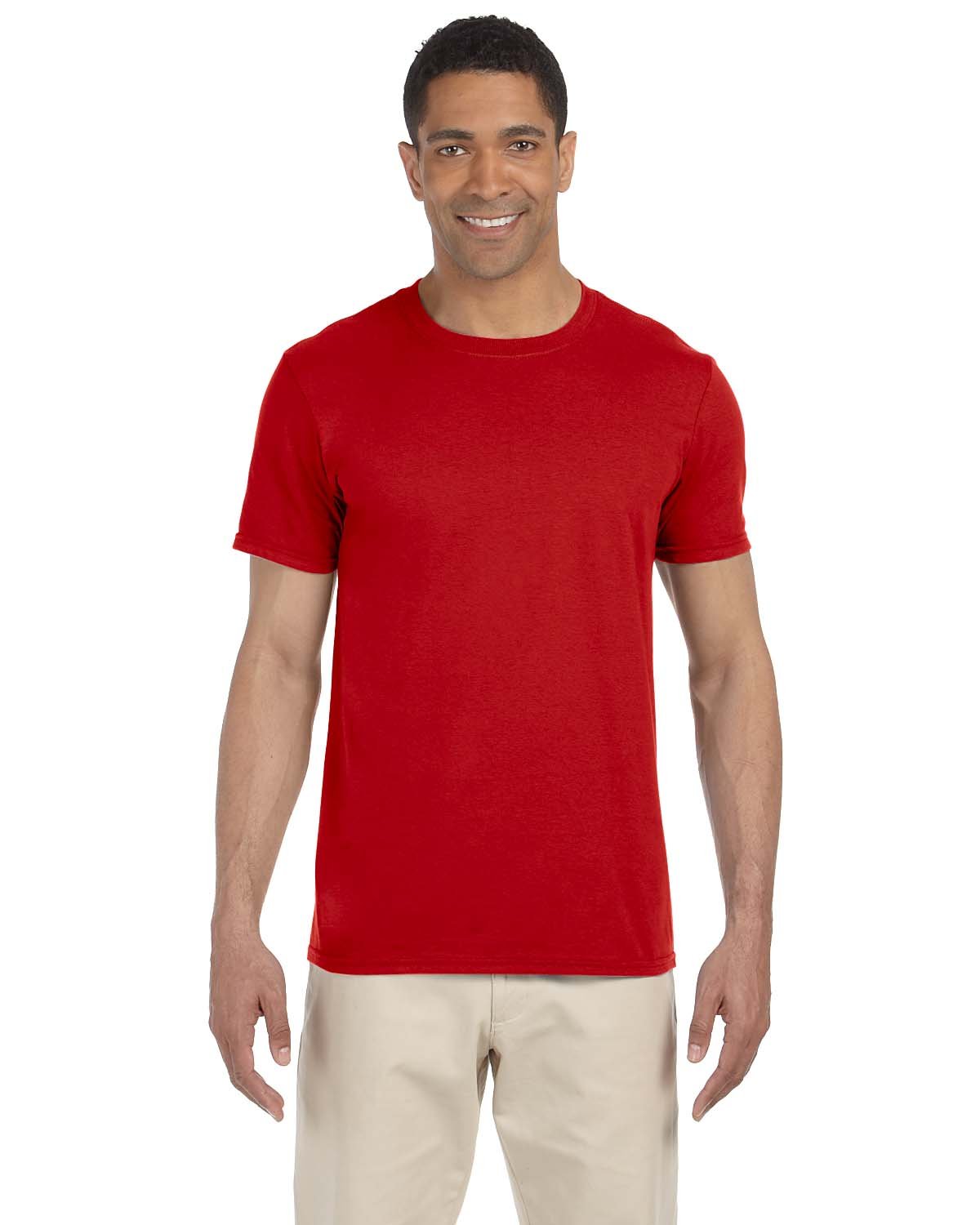 Gildan G640 Adult Softstyle T-Shirt in Red size XS | Cotton 64000, G64000