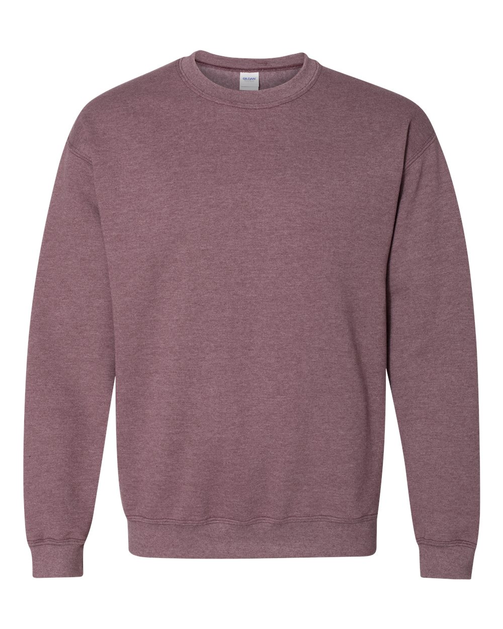 Gildan G180 Adult Heavy Blend 8 oz. 50/50 Fleece Crew T-Shirt in Heather Sport Dark Maroon size Medium | Cotton Polyester 18000, G18000