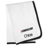 Newborn & Infant White/Black NASCAR 30" x 36" Personalized Blanket