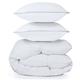 Couette 220x240 cm aela en plume d'oie anti acarien 500 gr + 2 oreillers - Blanc