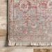 White 24 x 0.25 in Area Rug - Bungalow Rose Traditional Medallion Distressed Performance Red Rug Polyester | 24 W x 0.25 D in | Wayfair