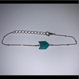 Urban Outfitters Jewelry | Blue Marble Arrow Bracelet W/ Silver Chain + Clasp | Color: Blue/Silver | Size: Os