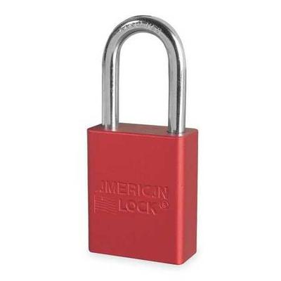 AMERICAN LOCK A1106RED 1-1/2" Red Anodized Aluminum Safety Padlock, with 1-1/2"