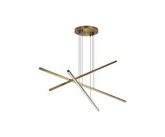 Tech Lighting 700LSESN3R-LED930 Essence Trio - 50" 60W 3 LED Linear Chandelier, Aged Brass Finish