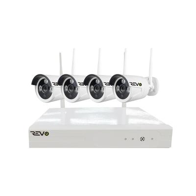 REVO America Wireless 8Ch. Security System - 1TB HDD Full-HD Wi-Fi NVR, 4 x 1080p Indoor/Outdoor Bul