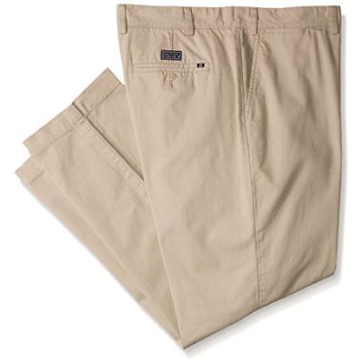 Nautica Men's Big-Tall Big and Tall Cotton Twill Flat Front Pant, True Stone, 50W 32L