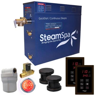 SteamSpa Royal 10.5kW QuickStart Steam Bath Generator Package with Built-In Auto Drain in Polished O