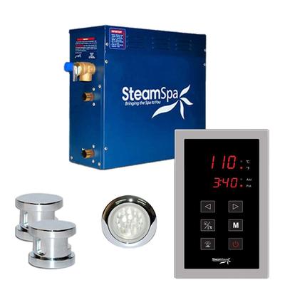 SteamSpa Indulgence 10.5kW Touch Pad Steam Bath Generator Package in Chrome