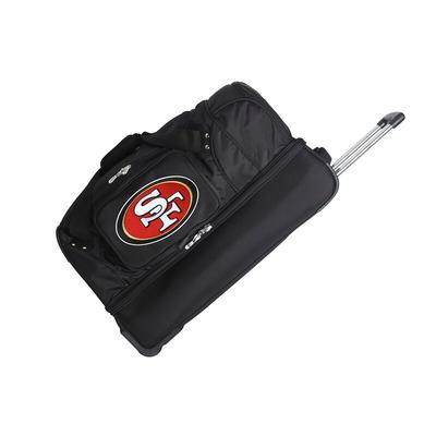 San Francisco 49ers 27" 2-Wheel Rolling Drop Bottom Duffel Bag - Black