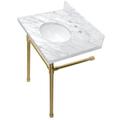 Kingston Brass Dreyfuss Ceramic Rectangular Console Bathroom Sink w/ Overflow in White | 38.19 H x 30 W x 22 D in | Wayfair KVPB30M87ST