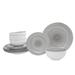 Godinger Silver Art Co Spiral 12 Piece Dinnerware Set, Service For 4 Ceramic/Earthenware/Stoneware in Gray | Wayfair 70419