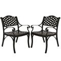 Wildon Home® Baze Outdoor Patio Retro Bistro Cast Aluminum Dining Chairs in Brown | 32.6 H x 21.6 W x 17.7 D in | Wayfair