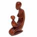 World Menagerie Deirdra Suar Wood Mother & Child Sculpture Wood in Brown/Gray | 7.8 H x 1.6 W x 3.9 D in | Wayfair 239727
