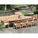 Rosecliff Heights Maskell 13 Piece Teak Outdoor Dining Set Wood/Teak in Brown/White | 31 H x 82 W x 43 D in | Wayfair