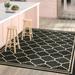 White 24 x 0.25 in Area Rug - Winston Porter Herefordshire Geometric Black/Cream Indoor/Outdoor Area Rug, Synthetic | 24 W x 0.25 D in | Wayfair