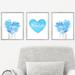 Outside In Art Studio Boho Flowers & Heart Art, 3- Piece Paper Print Set Paper | 14 H x 11 W x 0.06 D in | Wayfair