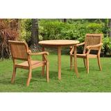 Rosecliff Heights Mashburn 4 Piece Teak Outdoor Dining Set Wood/Teak in Brown/White | 31 H x 36 W x 36 D in | Wayfair