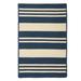 Blue/Navy 96 W in Area Rug - Hokku Designs Wisley Striped Braided Navy/Beige Indoor/Outdoor Area Rug Polypropylene | Wayfair