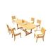 Rosecliff Heights Maskell 7 Piece Teak Outdoor Dining Set Wood/Teak in Brown/White | 31 H x 71 W x 40 D in | Wayfair