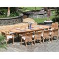 Rosecliff Heights Masson Rectangular 12 - Person 82" Long Teak Outdoor Dining Set Wood/Teak in Brown/White | 31 H x 82 W x 43 D in | Wayfair