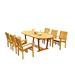 Rosecliff Heights Maskell 7 Piece Teak Outdoor Dining Set Wood/Teak in Brown/White | 31 H x 71 W x 40 D in | Wayfair