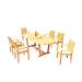 Rosecliff Heights Maskell 7 Piece Teak Outdoor Dining Set Wood/Teak in Brown/White | 31 H x 82 W x 40 D in | Wayfair