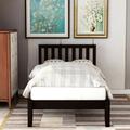 Red Barrel Studio® Nottoway Wood Platform Bed w/ Headboard/Wood Slat Support, twin bed Wood in Brown/Green | 37 H x 42 W x 78.5 D in | Wayfair