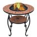 Red Barrel Studio® Fire Pit Table Fireplace for Camping Picnic Outdoor Firebowl Ceramic Steel in Black/Brown/Gray | Wayfair