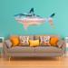 Rosecliff Heights Great Shark Wall Decal Vinyl in Blue/Brown/Gray | 28 H x 51 W in | Wayfair 83663441A4FB49DC9ED38174D762D6BF