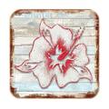 Bayou Breeze Daina Hibiscus Flower Coaster Wood in Brown/Red/White | 0.25 H x 4 D in | Wayfair 7EFDE23538F2482C995EBD1BDBA9E25B