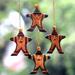 The Holiday Aisle® 4 Piece Classic Santa Claus Christmas Holiday Shaped Ornament Set Wood in Black/Brown/Orange | 3.5 H x 2.8 W x 0.2 D in | Wayfair