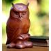 Millwood Pines Seaforth Crested Owl Figurine Wood in Brown | 7.9 H x 4.1 W x 4.3 D in | Wayfair 675A625205224124A78C1A65AAF38A6C