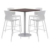 KFI Studios 36" L Square Manufactured Wood Breakroom Table & Chair Set Metal in Brown/Gray/White | 41 H in | Wayfair