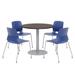 KFI Studios 36" L Round Manufactured Wood Breakroom Table & Chair Set Metal in Brown/Gray | 29 H in | Wayfair OLTFL42RD-B1922-SL-7933K-4-OL2700-P03