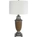 Canora Grey Belleville 31" Table Lamp Plastic/Linen in Brown/White | 31.5 H x 16 W x 16 D in | Wayfair 6FE21CD1F3B1400CBF8301DA98BB0161