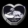 Personalized Custom 3D Photo Engraved Crystal Pet Gift (Large Heart)