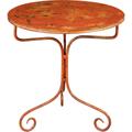 Table en fer forgé avec finition rouge antique