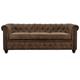 Canapé Chesterfield 3 places marron vieilli - Marron