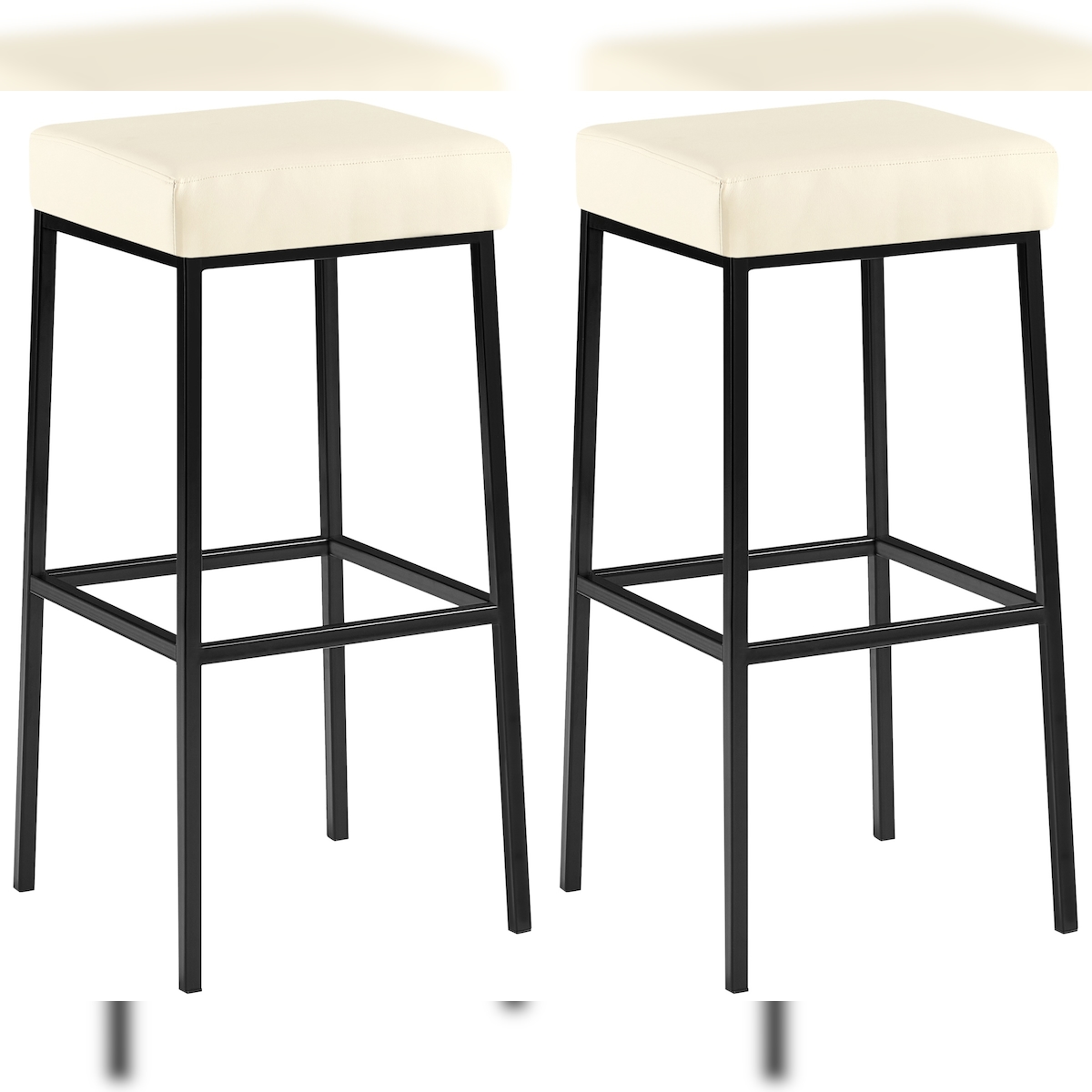 CLP 2er Set Barhocker Montreal Kunstlederbezug creme/schwarz Image