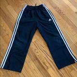 Adidas Bottoms | Adidas Boys Navy Nylon Lined Training Pants Size S | Color: Blue/White | Size: Sb