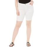 Plus Size Women's Invisible Stretch® Contour Cuffed Short by Denim 24/7 in White Denim (Size 16 W)