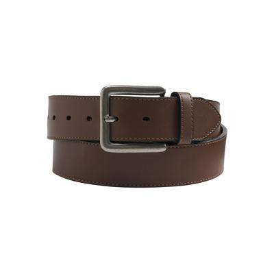 Men's Big & Tall Casual Stitched Edge Leather Belt by KingSize in Brown (Size 68/70)