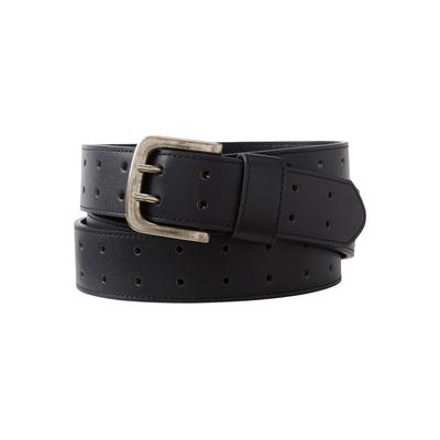 Men's Big & Tall Double Prong Belt by KingSize in Black (Size 48/50)