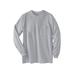 Men's Big & Tall Shrink-Less™ Lightweight Long-Sleeve Crewneck Pocket T-Shirt by KingSize in Heather Grey (Size 2XL)