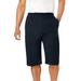 Men's Big & Tall Lightweight Extra Long Jersey Shorts by KingSize in Black (Size L)