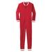 Men's Big & Tall Waffle Thermal Union Suit by KingSize in Red (Size XL) Pajamas